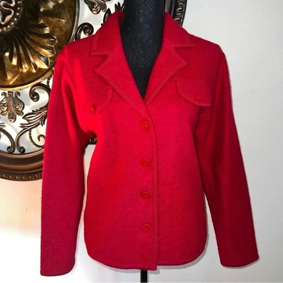 Eminent by Lisa Women’s Red 100% Boiled Wool Jacket Coat Size: Medium - Picture 1 of 9